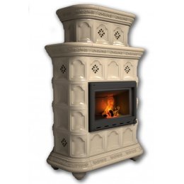 Каминная облицовка КимрПечь Истра пристенная двухъярусная Ваниль